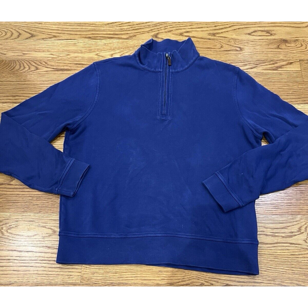 Robert Talbott Carmel Collection Blue Pima Cotton Quarter Zip Pullover Size‎ M
